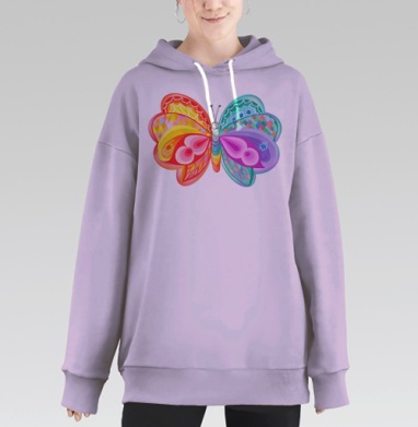 бабочка, Hoodie Long Oversize Fiolet