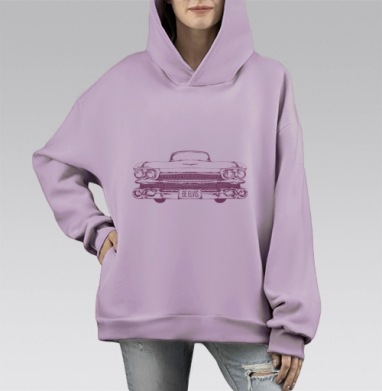 Be Elvis / Будь Элвисом, Hoodie Mono Fiolet, оверсайз, утепленная