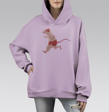 Бегун, Hoodie Mono Fiolet, оверсайз, утепленная