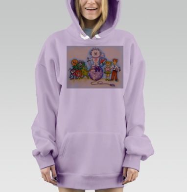 Белый Медвежонок-защитник цифрового мира, Hoodie Mjhigh Dig Mel, Fiolet, утепленная