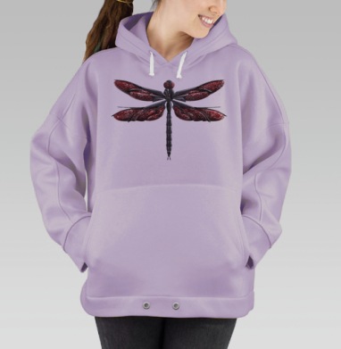 Биомеханическая стрекоза в стиле киберпанк, Hoodie Oversize Fiolet