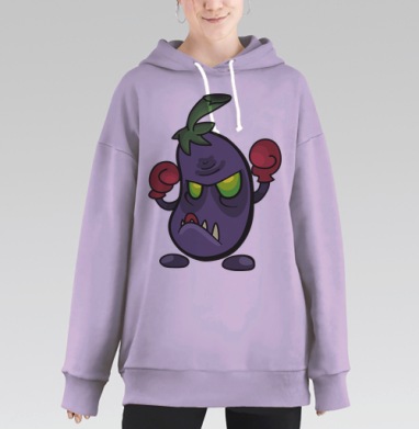 Боевой баклажан, Hoodie Long Oversize Fiolet