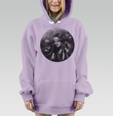 Бохо шик, Hoodie Mjhigh Dig Mel, Fiolet, утепленная