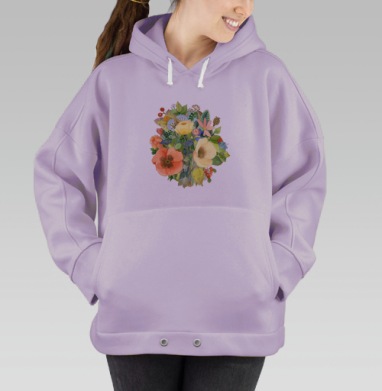 Букет Цветов, Hoodie Oversize Fiolet