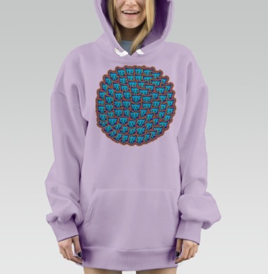 Букет из Котиков, Hoodie Mjhigh Dig Mel, Fiolet, утепленная