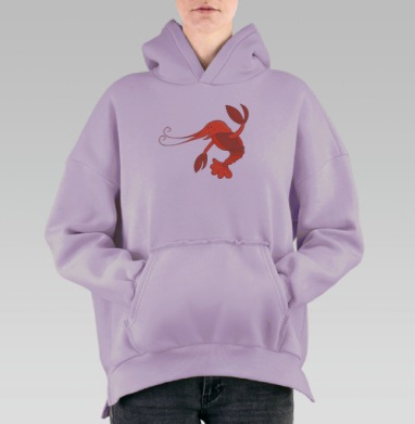 Cancer / Рак, Hoodie Oversize Fiolet, утепленная