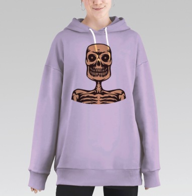 Череп и кости, Hoodie Long Oversize Fiolet