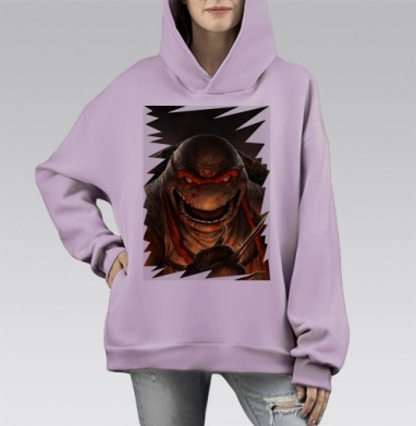 Черепашки Нидзя, Hoodie Mono Fiolet, оверсайз, утепленная