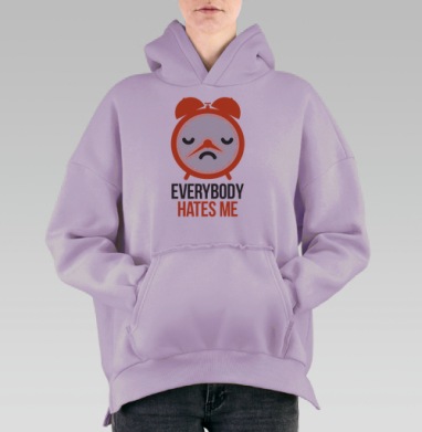 ЧУВСТВИТЕЛЬНЫЙ БУДИЛЬНИК, Hoodie Oversize Fiolet, утепленная