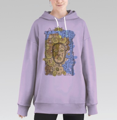 Цикличное космогоническое божество Майя MINAYA, Hoodie Long Oversize Fiolet