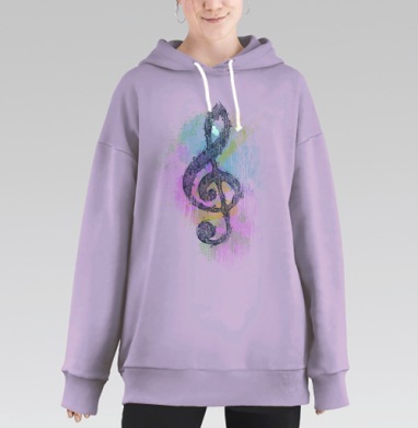 Color music / Цветная музыка, Hoodie Long Oversize Fiolet