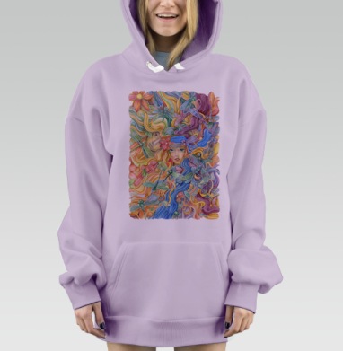 Цветное счастье, Hoodie Mjhigh Dig Mel, Fiolet, утепленная