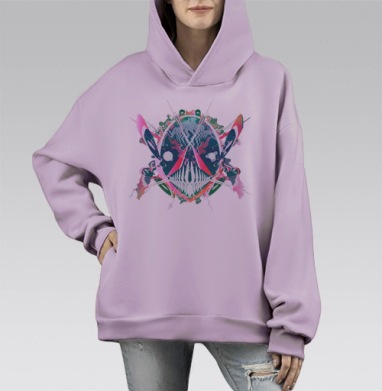 dan2 / Дэн 2, Hoodie Mono Fiolet, оверсайз, утепленная