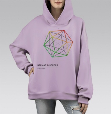 Defiant disorder / Дерзкий вызов, Hoodie Mono Fiolet, оверсайз, утепленная