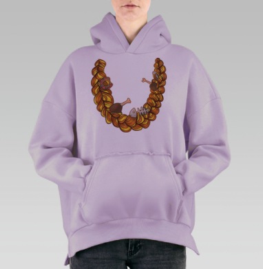 Декоративная композиция «Цикл еды» в форме подковы, Hoodie Oversize Fiolet, утепленная
