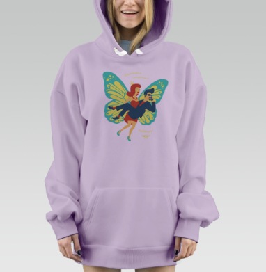 Добрая Фея, Hoodie Mjhigh Dig Mel, Fiolet, утепленная