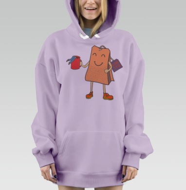 Добрый чай, Hoodie Mjhigh Dig Mel, Fiolet, утепленная