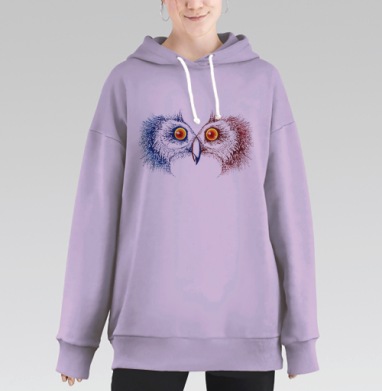 Дуализм птиц: картина баланса и конфликтов, Hoodie Long Oversize Fiolet