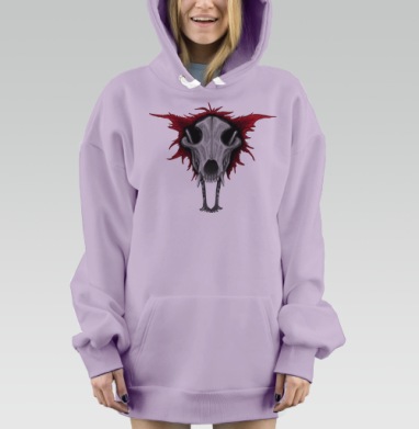 Дух злого волка, Hoodie Mjhigh Dig Mel, Fiolet, утепленная