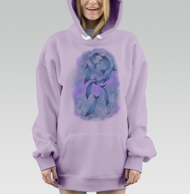 двусмысленные дельфины, Hoodie Mjhigh Dig Mel, Fiolet, утепленная