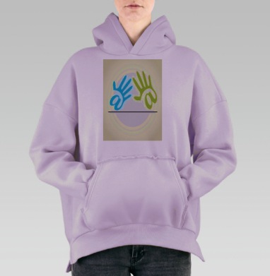 Электронная любовь, Hoodie Oversize Fiolet, утепленная