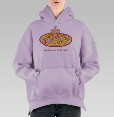 ЭТО НЕ ЕДА, Hoodie Oversize Fiolet, утепленная