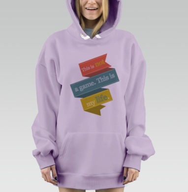 Это не игра. Это моя жизнь., Hoodie Mjhigh Dig Mel, Fiolet, утепленная