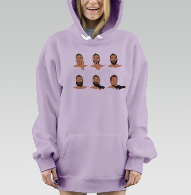 Эволюция бороды, Hoodie Mjhigh Dig Mel, Fiolet, утепленная