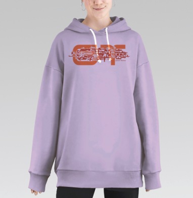 Эволюция транспортных средств и путешествий Grand Turismo, Hoodie Long Oversize Fiolet