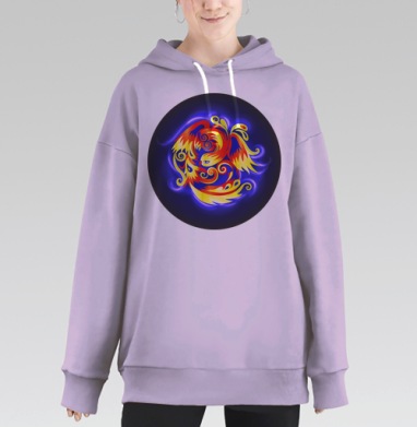Fire-bird / Жар-птица, Hoodie Long Oversize Fiolet
