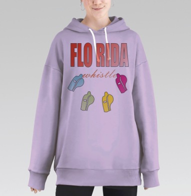 Flo Rida - Whistle / Флорида Свисток, Hoodie Long Oversize Fiolet