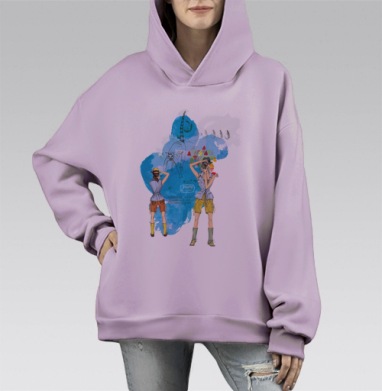 Фотоохота!, Hoodie Mono Fiolet, оверсайз, утепленная