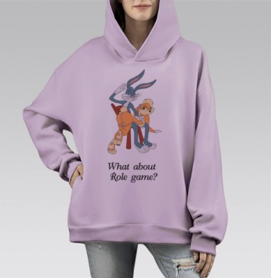 Футболка-самоделка, Hoodie Mono Fiolet, оверсайз, утепленная