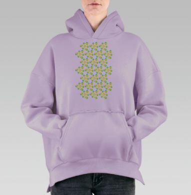 Футболка-самоделка, Hoodie Oversize Fiolet, утепленная
