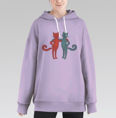 Gemini / Близнецы, Hoodie Long Oversize Fiolet