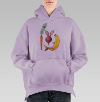 Генно-модифицированные продукты, Hoodie Oversize Fiolet, утепленная
