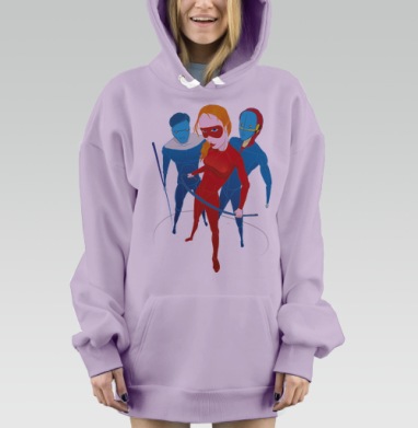 Женский красный костюм с футуристическим дизайном, Hoodie Mjhigh Dig Mel, Fiolet, утепленная