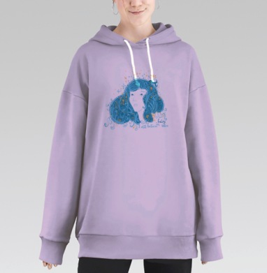 Женский портрет с фантазиями Женский портрет с фантазиями, Hoodie Long Oversize Fiolet