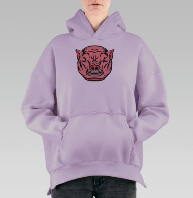 Голова свиньи, Hoodie Oversize Fiolet, утепленная