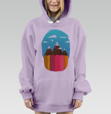 Горы карандаши, Hoodie Mjhigh Dig Mel, Fiolet, утепленная