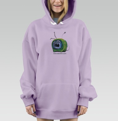 Green TV / Зеленое ТВ, Hoodie Mjhigh Dig Mel, Fiolet, утепленная