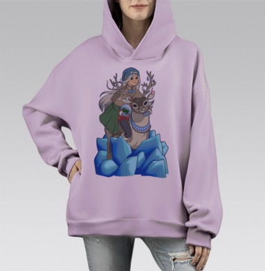HNY! service / Служба С Новым годом!, Hoodie Mono Fiolet, оверсайз, утепленная