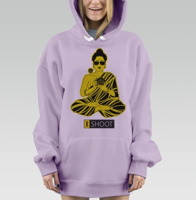 I Shoot / Я снимаю, Hoodie Mjhigh Dig Mel, Fiolet, утепленная