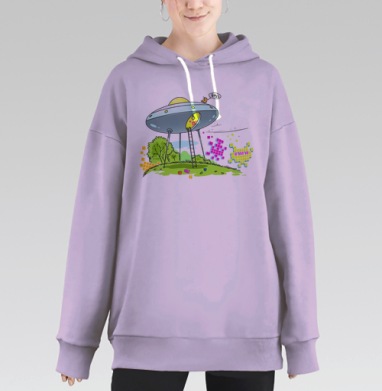 Игровая ностальгия космические пришельцы тетрис, Hoodie Long Oversize Fiolet