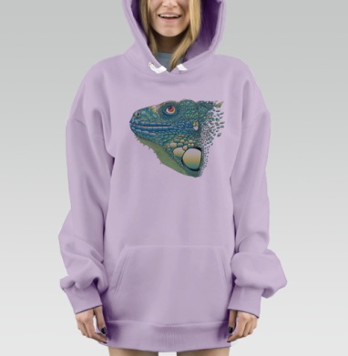 Iguana / Игуана, Hoodie Mjhigh Dig Mel, Fiolet, утепленная