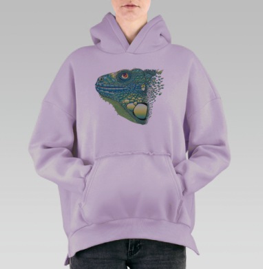 Iguana / Игуана, Hoodie Oversize Fiolet, утепленная