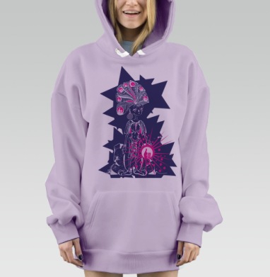 Икона современного культа лайков, Hoodie Mjhigh Dig Mel, Fiolet, утепленная
