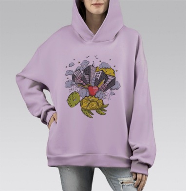 Imaginarium / Воображариум, Hoodie Mono Fiolet, оверсайз, утепленная
