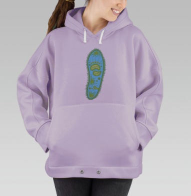 Инфузория туфелька Королева Инфузорий микроскопический с короной, Hoodie Oversize Fiolet