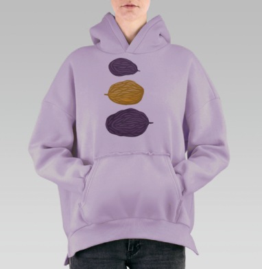 Изюм (Живая Азбука), Hoodie Oversize Fiolet, утепленная